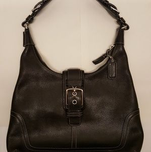 Coach Black Leather Hobo Bag